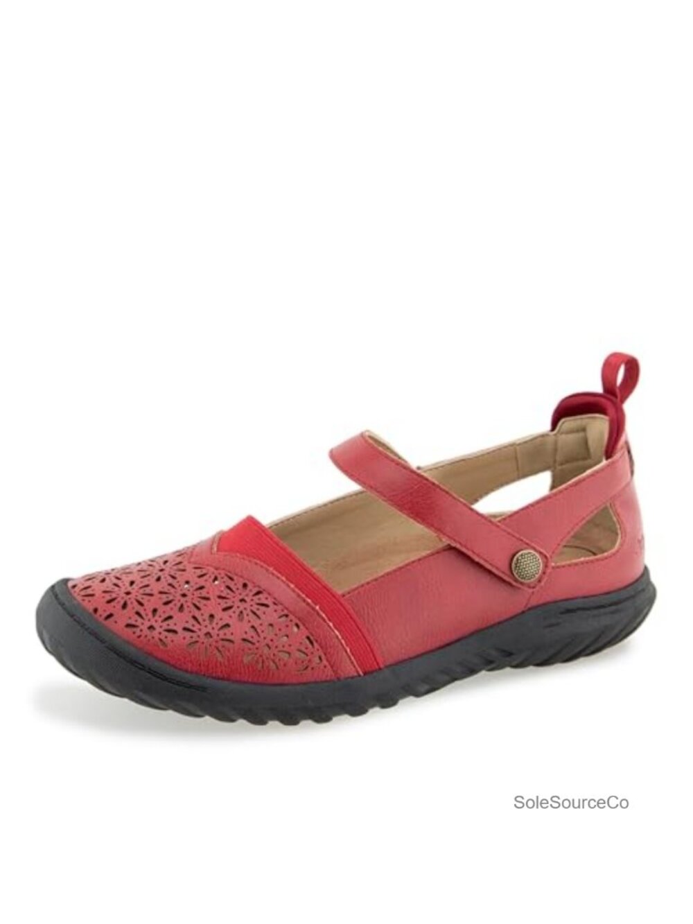 Faux Leather Mary Jane Walking Flats with Arch Support, APMA Accepted Flexible